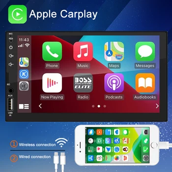7 Inch Scherm Full-Touch HD Auto MP5 Carplay Android-Auto-Speler USB-Bluetooth-TF Kaart touchscreen Met HD-Reverse Camera