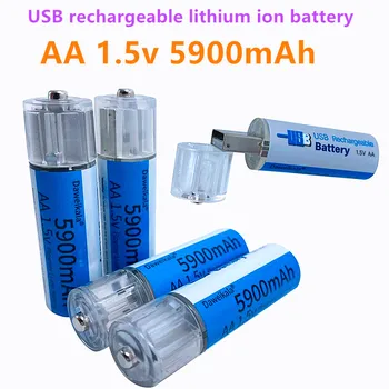 AA 1,5 V batterij 5900mAh USB-oplaadbare lithium-ion batterij AA 1,5 V batterij voor de Afstandsbediening Speelgoed licht Batterij+gratis verzending