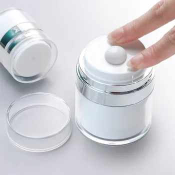15/30/50g Leeg Airless Pomp Jar-Hervulbare Acryl Crème Fles Vacuüm Dispenser Draagbare Container van Make-up Cosmetische Lotion