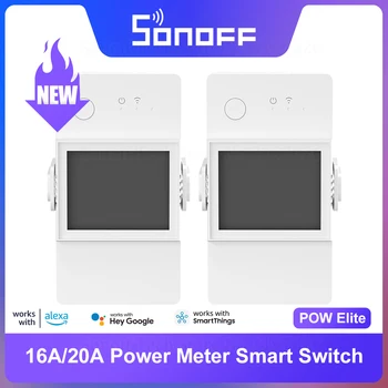 1-5 ST SONOFF POW R3 16A/20A WiFi Smart Switch ESP32 Chip energiebesparende LCD Monitoren via eWeLink Werkt Met Alexa Google IFTTT
