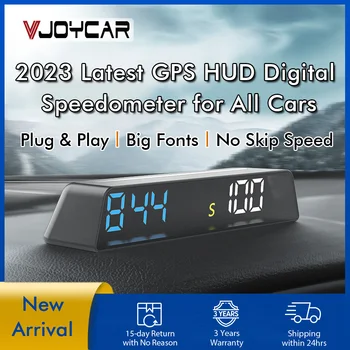 Vjoycar 2023 GPS Dashboard HUD Gague Digitale Snelheidsmeter Tijd Kompas Hoogte Plug en Play-Elektronische Accessoires voor Alle Auto ' s