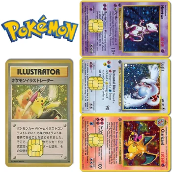 Pokemon Anime Hobby Sticker Pikachu Charizard Mewtwo Originele Kaart Bank Credit Card Battle Game Waterdichte Stickers Speelgoed Geschenken