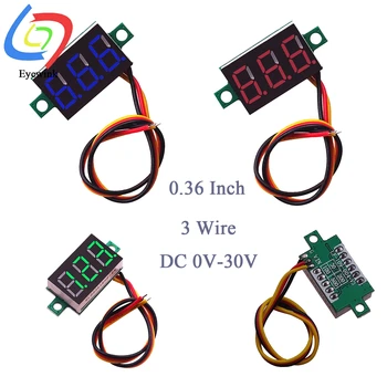 Mini Digitale Voltmeter voltmeter 3-Draads 0.36 Inch DC 0-30V Rode Digitale LEIDENE Elektronische Onderdelen Accessoires Digitale Voltmeter
