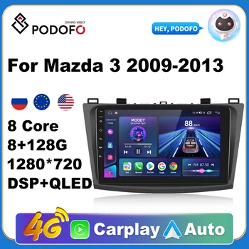 Podofo Android-10 Auto DVD-Speler Voor Mazda 3 2009-2013 autoradio Multimedia Video Speler WIFI RDS-Navigatie GPS-2din Carplay