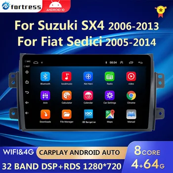 Android-Auto Radio Voor Suzuki SX4 2006-2013 Voor Fiat Sedici 2005-2014 Carplay 4G-Car Multimedia GPS-2din autoradio