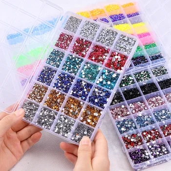 16500pcs/set Kristallen Nagel Strass 2-5 mm Plaksteen Kleurrijke Glitter Edelstenen Nagel Charmes Accessoires zelf 3D Nail Art Decoraties