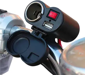 USB-Motorfiets Stuur Lader Met een Lichtere Adapter Voeding Aansluiting met Waterdichte Hoes voor Mobiele Telefoon Opladen tool