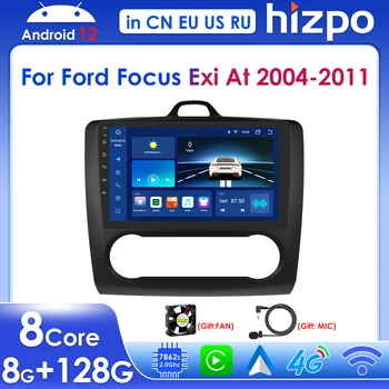 Hizpo 9 Inch Android-12 voor Ford Focus Mk2 Carplay 2 Din autoradio Multimedia Speler, GPS-Audio Stereo-SWC-BT DSP RDS 4G NIET KAN
