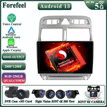 Android 13 Qualcomm Voor Peugeot 307 1 2001 - 2008 Auto Video-Speler-Multimedia -, Navigatie Radio DVD is Geen Geen 2 Din GPS-TV Carplay
