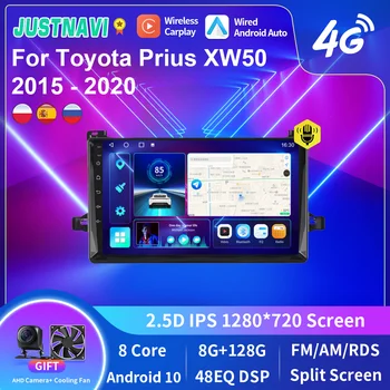 JUSTNAVI 8G 128G GPS RDS autoradio Voor de Toyota Prius XW50 2015 - 2020 Video-Speler voor Android 10.0 DSP 2 din 4G WIFI Undefined Thema
