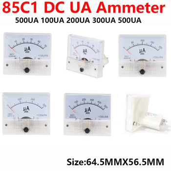 85C1 Ampèremeter dc Analoge Huidige instrumentenpaneel Mechanische Pointer Type 50UA 100UA 200UA 300UA 400UA 500UA