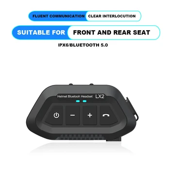 LX2 Bluetooth motorhelm Headset Draadloze Oortelefoon Handsfree Bellen Waterdichte Oortelefoon Muziek voor de Helft Vol Helm
