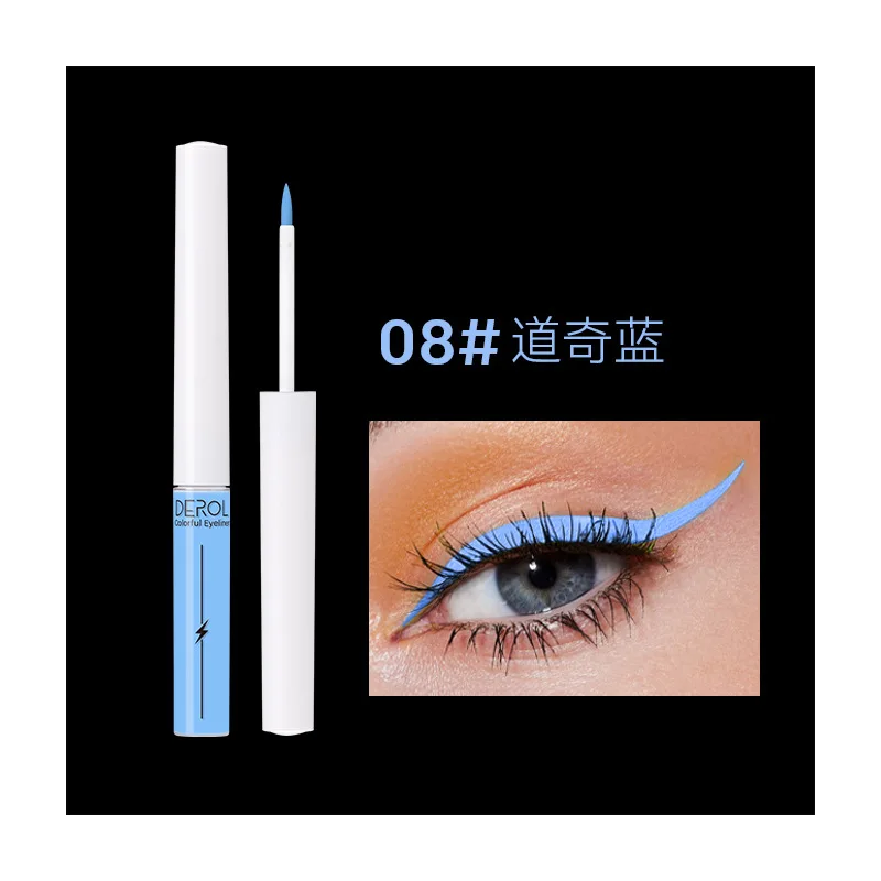 8 Kleur van de Eyeliner Liquid Eye Cosmetics Flash Waterproof Long Lasting Sexy Charmante Coloful Eyeliner Pen Oog Make-up TSLM1
