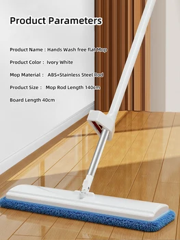 Joybos Microfiber Vloer Mop 40cm Spin Mop Oversized Flatscreen Reiniging Gereedschap met de Hand Wassen Gratis Vloer Reinigen van Huishoudelijke Lui Knijp Mop