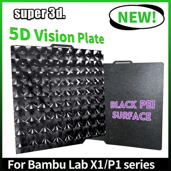 Nieuwe PED-PEI Blad voor bambu lab X1 Bouw plaat Glad PED Upgrade Zwart textuur PEI voor bambulabs P1P X1C 3D-Printer Verwarmd bed