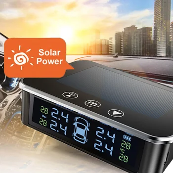 Zonne-Smart Auto Digitale Bandenspanning Monitor Systeem Tpms-Veiligheid Waarschuwing Hoge Temperatuur Waarschuwing Externe Sensoren Md55