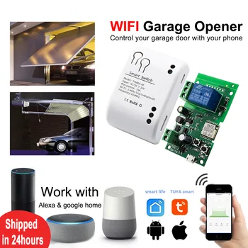 Smart Home Garage Opener DC 12V AC 24 V 220V 10A Wifi Relais Tuya Smart Life Deur Controller Werkt Google Startpagina Alexa