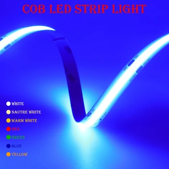 5m/Veel 16.4 Ft COB LED Strip Licht 480/528 Led ' s/meter Hoge Dichtheid Flexibele Tape Lint 3000-6500K RA90 Led Verlichting DC12V-24V