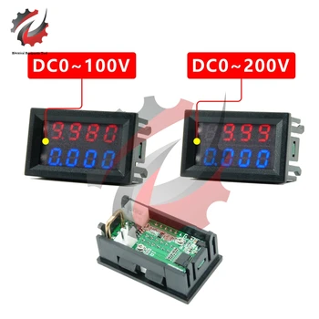 0.28 Inch DC 0-100V 10A Mini Digitale Voltmeter Ampèremeter 4 Bit 5 Draden, Voltage Meter-Tester Blauw Rood Dubbel LED-Display