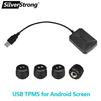 SilverStrong TPMS Auto Banden Druk Alarm Monitor Systeem-4 Sensoren-Display Intelligente Bandenspanning Temperatuur Waarschuwing