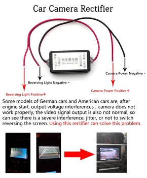 Auto achteraanzicht Back-up Camera met 12V DC Power Relais Condensator Filter Aansluiting Gelijkrichter