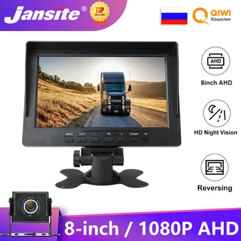 Jansite 8-inch Truck Monitor 1080P AHD Cams achteraanzicht Camera Full Color HD-Scherm met een Rearview Systeem Waterdichte Back-Cam Voor de Bus