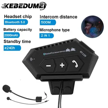 Motor Helm Intercom Bluetooth 5.0 MVO-Headset 2000mah Batterij Anti-interference Handsfree Full/Half Face Helm