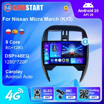 NAVISTAR Voor NISSAN Micra K13 Maart 2013-2017 Auto Radio Android-10 Carplay Android-Auto 4G WIFI GPS Navigatie Speler Geen DVD
