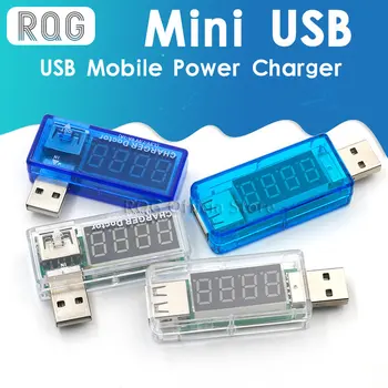 Digitale Mobiele USB-Voeding opladen spanning Tester Meter Mini USB lader arts voltmeter ampèremeter Draai transparant