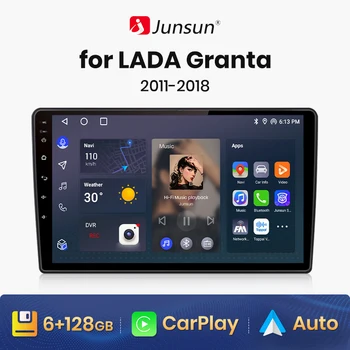 Junsun V1 AI Stem Draadloze CarPlay Android-Auto Radio voor LADA Granta 2011-2018 4G-Car Multimedia GPS-2din autoradio