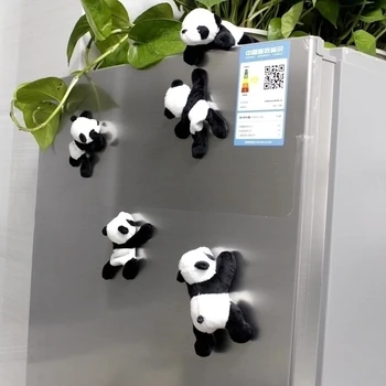 1Pc Cartoon Leuke Zachte Pluche Panda Koelkast Sterke Magneet Koelkast Sticker Home Decor Souvenir Keuken Accessoires