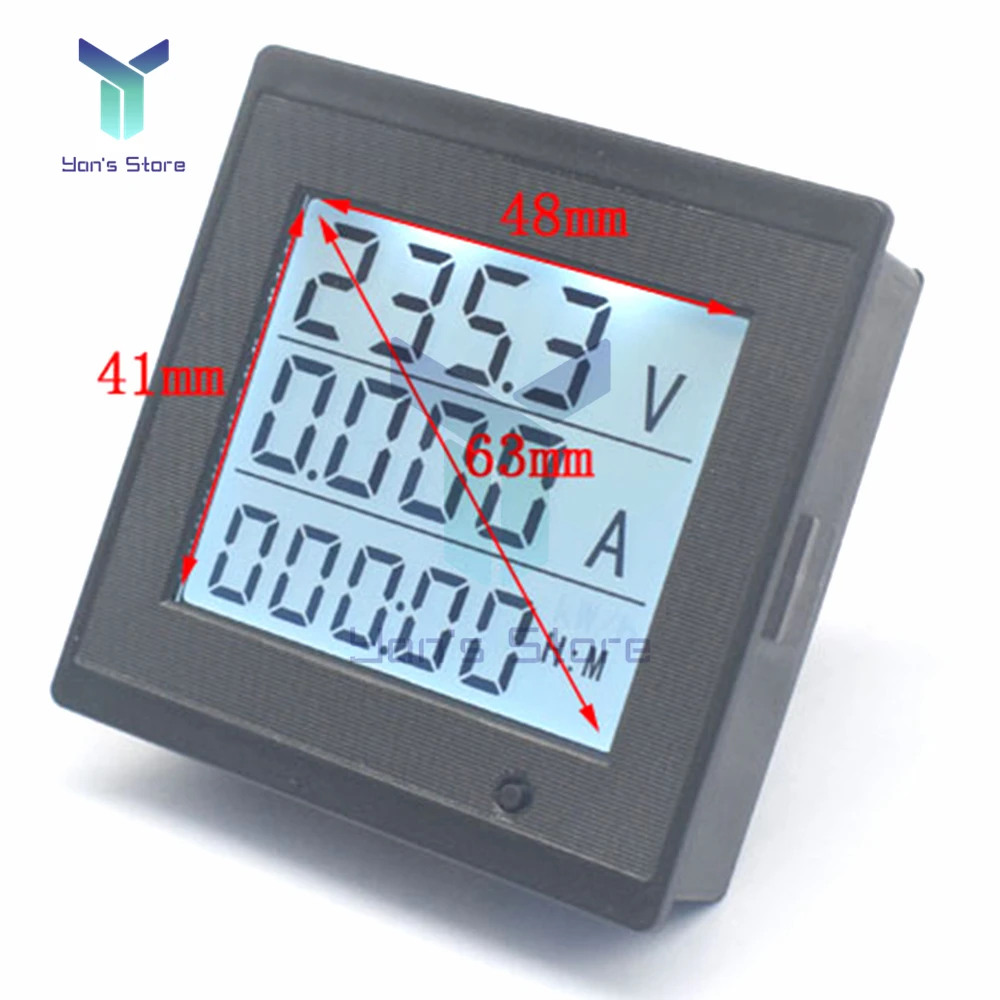 AC 80-300V 20A Digitale Voltmeter Ampèremeter Energie Meter LED AC Wattmeter Elektrische Spanning Stroom Meter met Alarm Functie