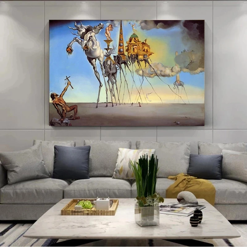 Abstracte Beroemde Surrealistische Kunstwerken van Salvador Dali Canvas Schilderij Posters en Afdrukken van Kunst aan de Muur voor de Woonkamer Decoratie van het Huis