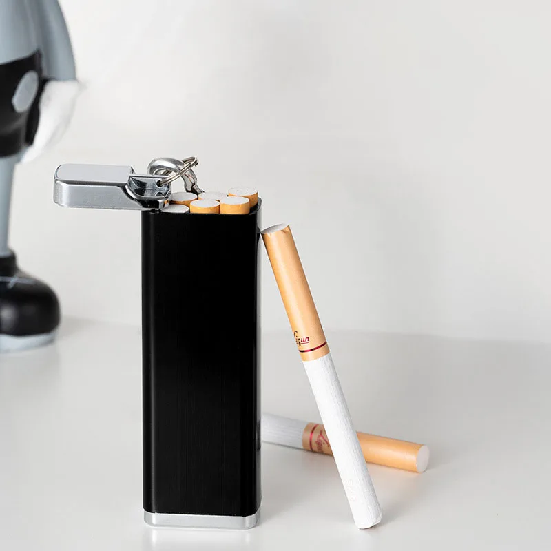 Asbak Draagbare Pocket As Mini Metalen Sleutelhanger Outdoor Houder Lade Asbakken Deksel Met Vintage Voor Het Roken Van Sigaretten Keten Sigaar