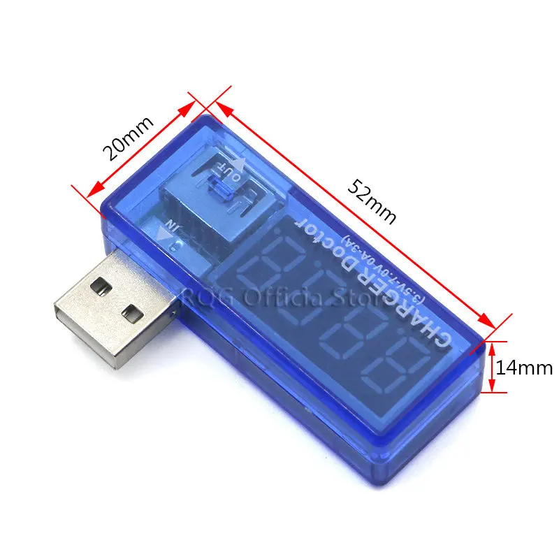 Digitale Mobiele USB-Voeding opladen spanning Tester Meter Mini USB lader arts voltmeter ampèremeter Draai transparant