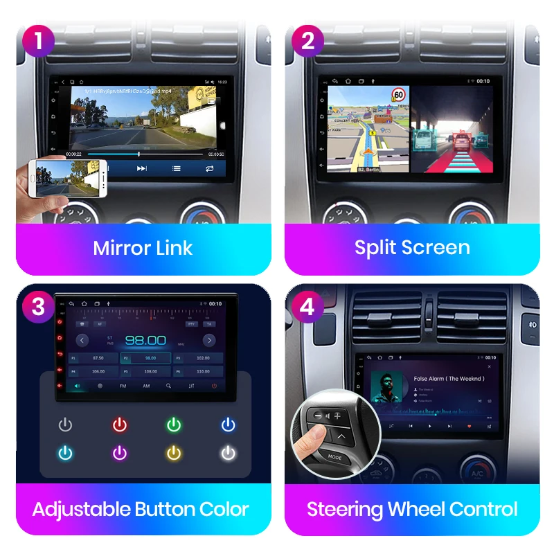 Junsun 2023 Universele autoradio Multimedia Player Auto-Stereo Voor Volkswagen, Nissan, Toyota Hyundai RDS Android 10 GPS-2din