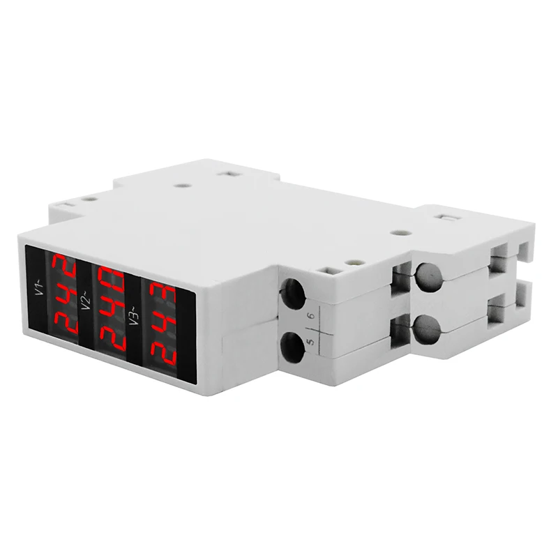 LED Drie stadia van de Voltmeter Mini Digitale Display Modulaire Voltage Meter 80-500VAC Din-Rail V1 V2 V3