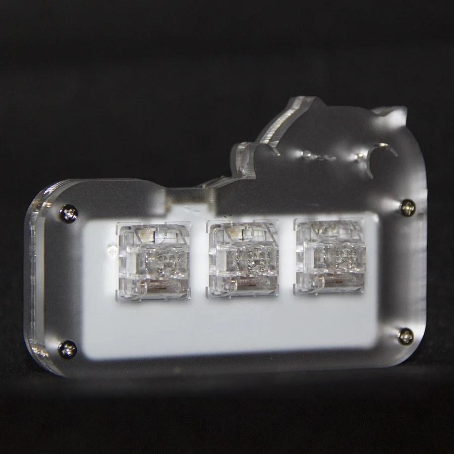 Mini Schattige Kat Toetsenbord Toets 3 Crystal Switch met Transparante Toets Acryl RGB Programmeerbare Macro Toetsenbord Mechanische Spel