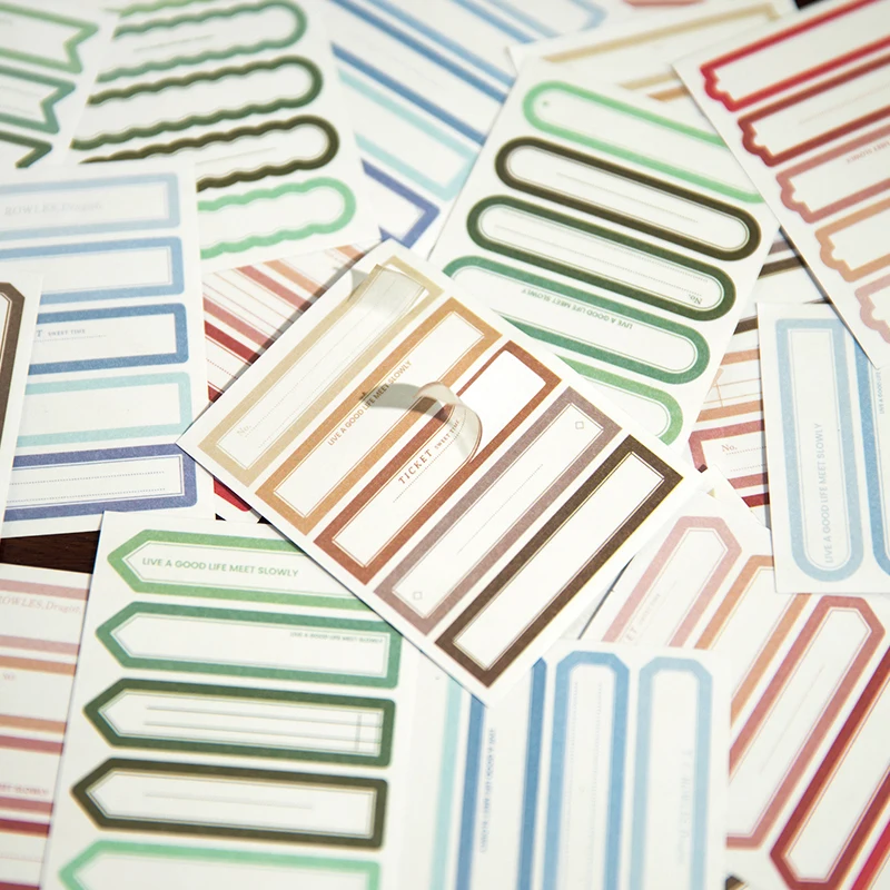 Yoofun 30pcs/boek Vintage Stijl, Lijm en Diverse Decoratieve Stickers Label Sticker Boek Naam Tag Fles Bestand Document School